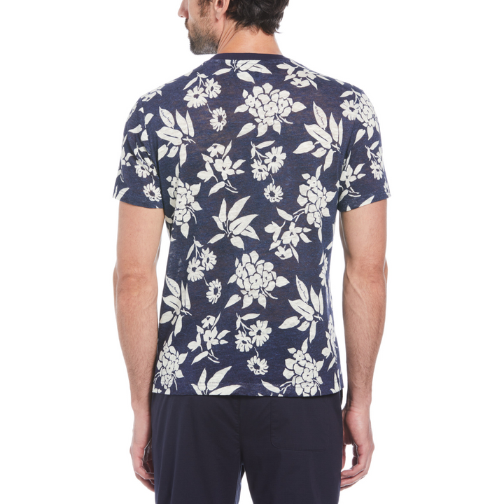 Camiseta floral pront azul marino