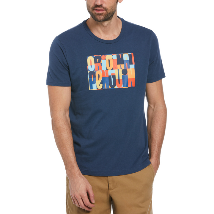 Camiseta logo gráfico multicolor azul