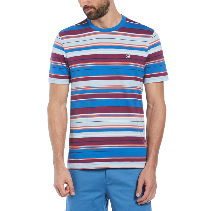 Camiseta Piqué algodón orgánico rayas multicolor