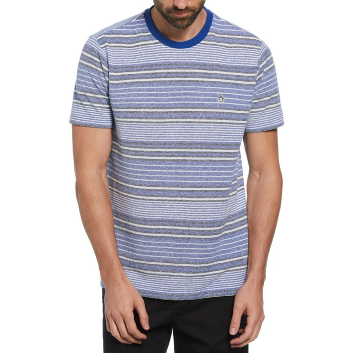 Camiseta Birdseye piqué stripe azul