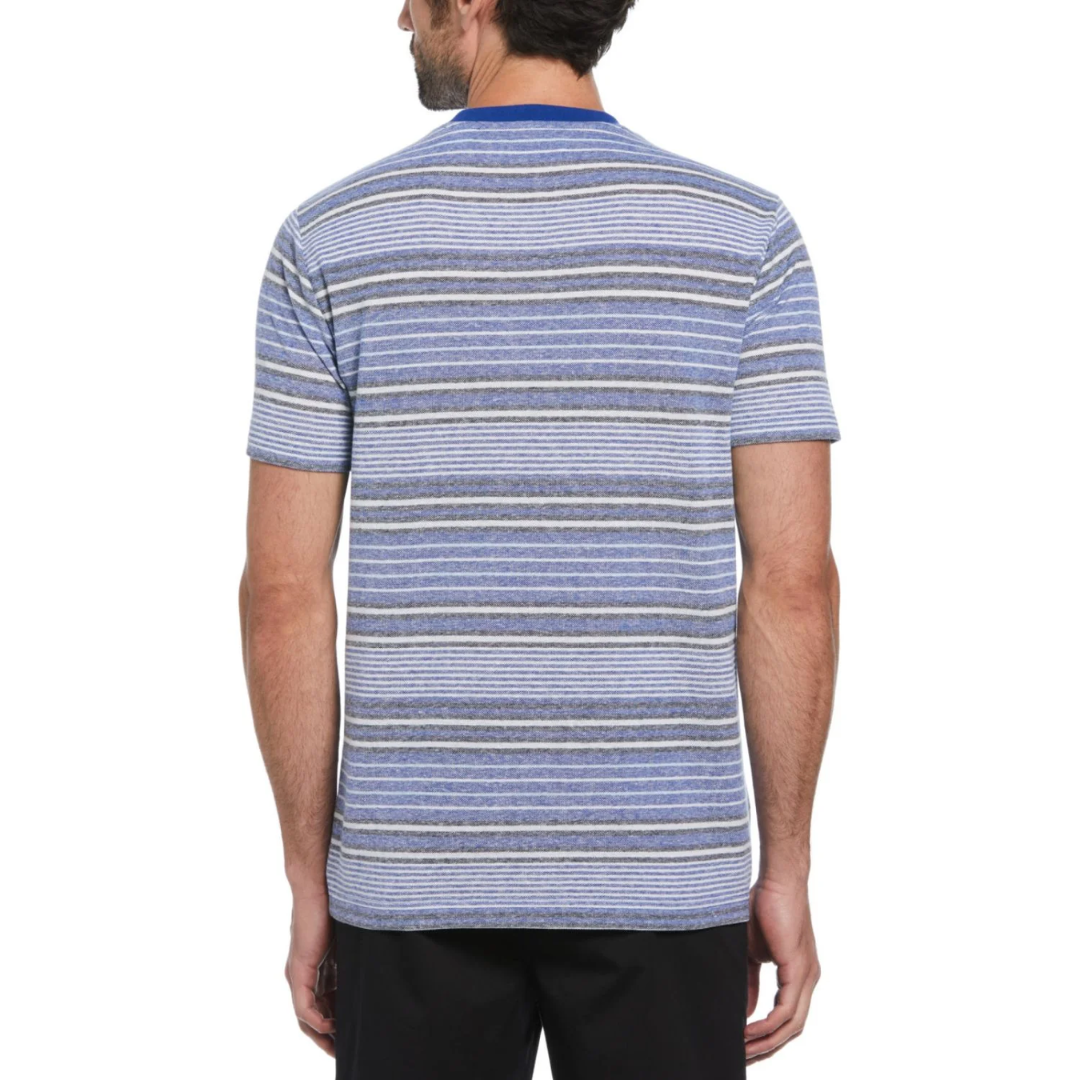 Camiseta Birdseye piqué stripe azul