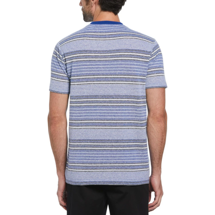 Camiseta Birdseye piqué stripe azul