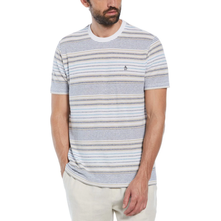 Camiseta Birdseye piqué stripe beige