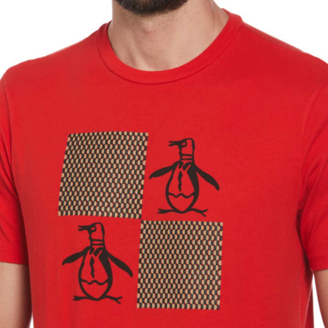 Camiseta Gráfico flocado checkboard Pete roja