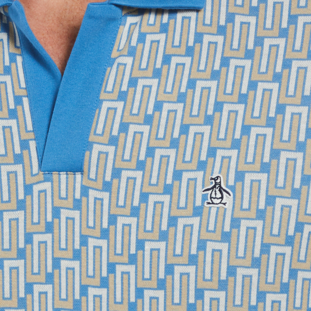 Polo geo jacquard cuello Johnny azul