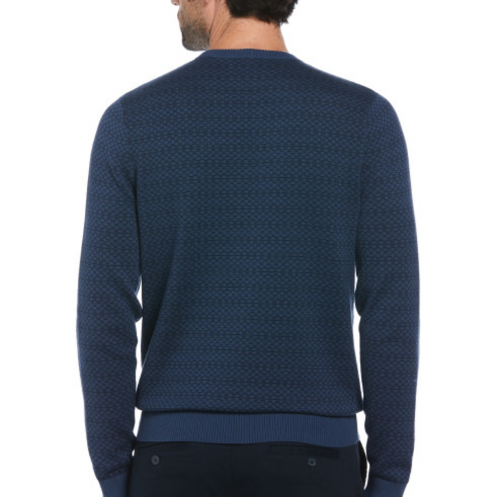 Jersey Ao jacquard check azul marino