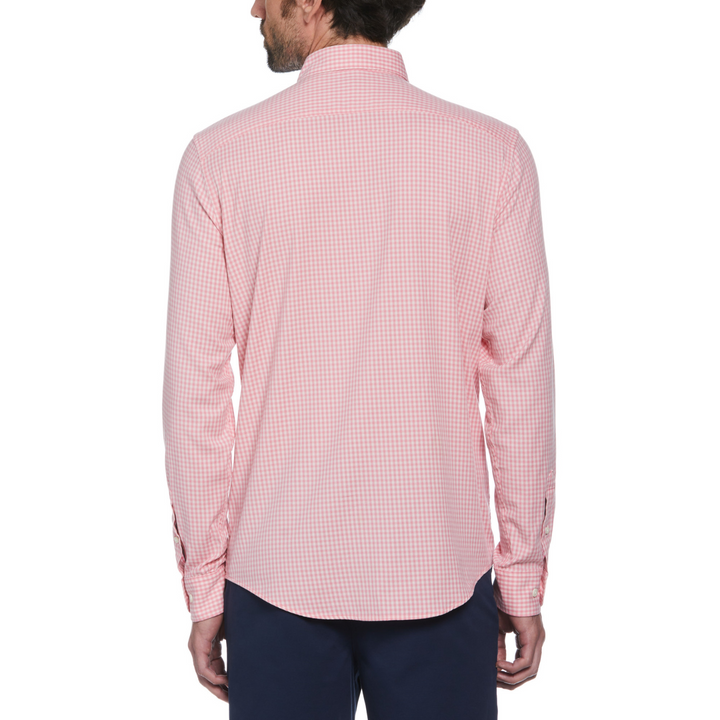 Camisa manga larga tencel Gingham rosa