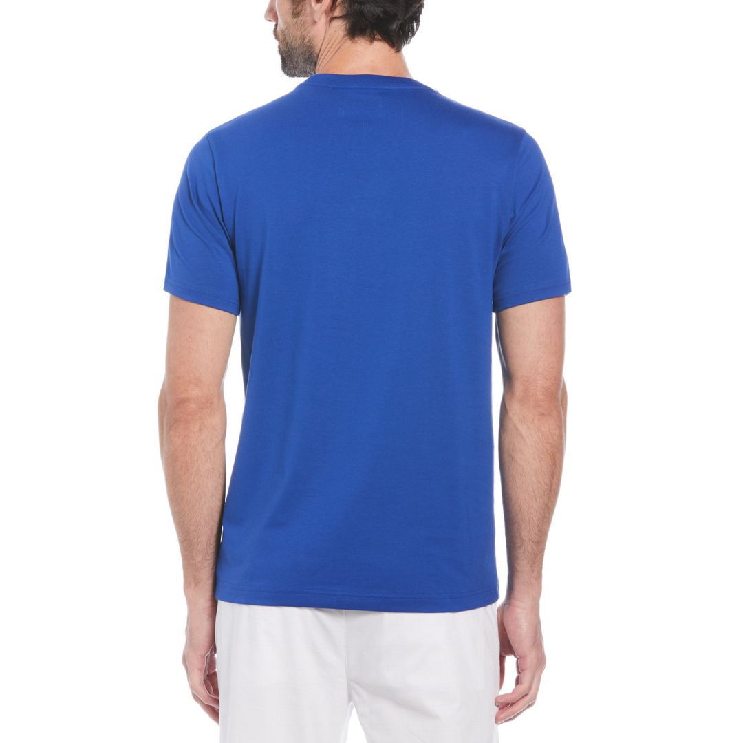 Camiseta azul Mazarine de algodón orgánico TV Pete