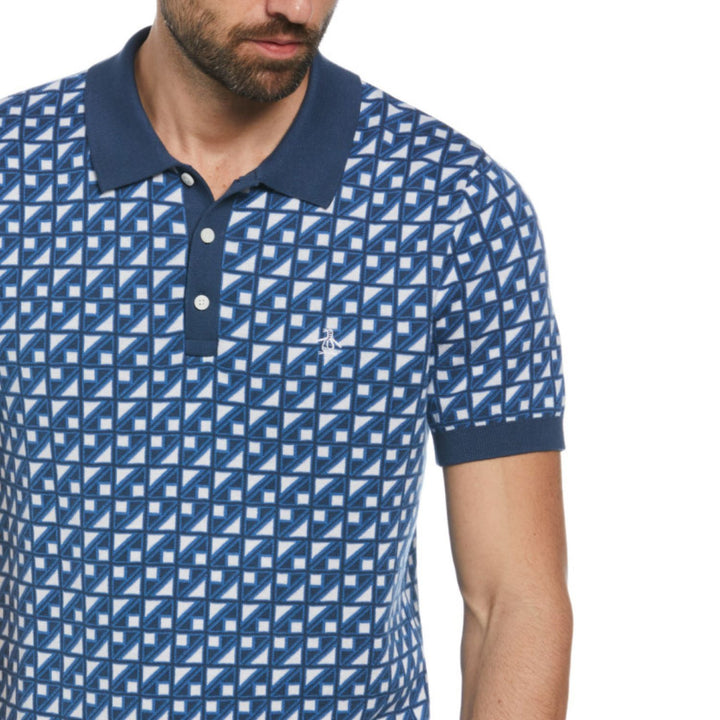 Polo Ao jacquard azul