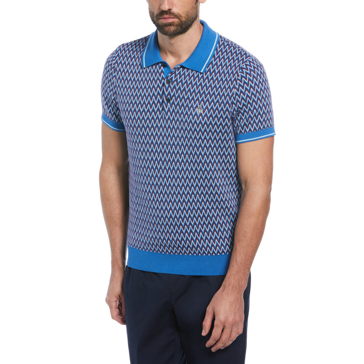 Polo Ao jacquard azul marino