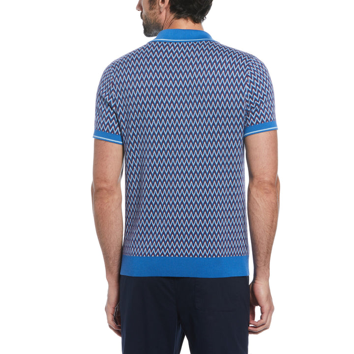 Polo Ao jacquard azul marino