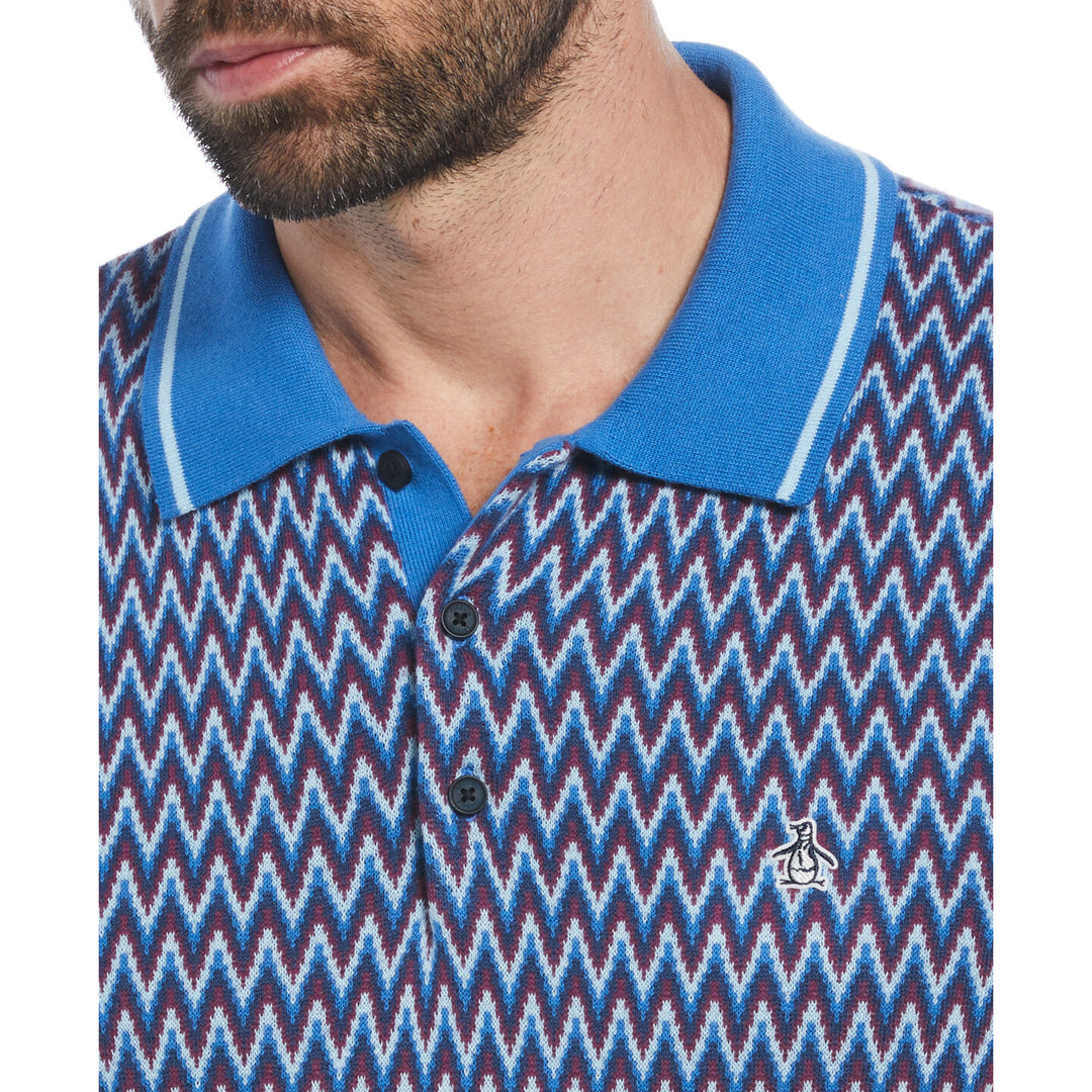 Polo Ao jacquard azul marino