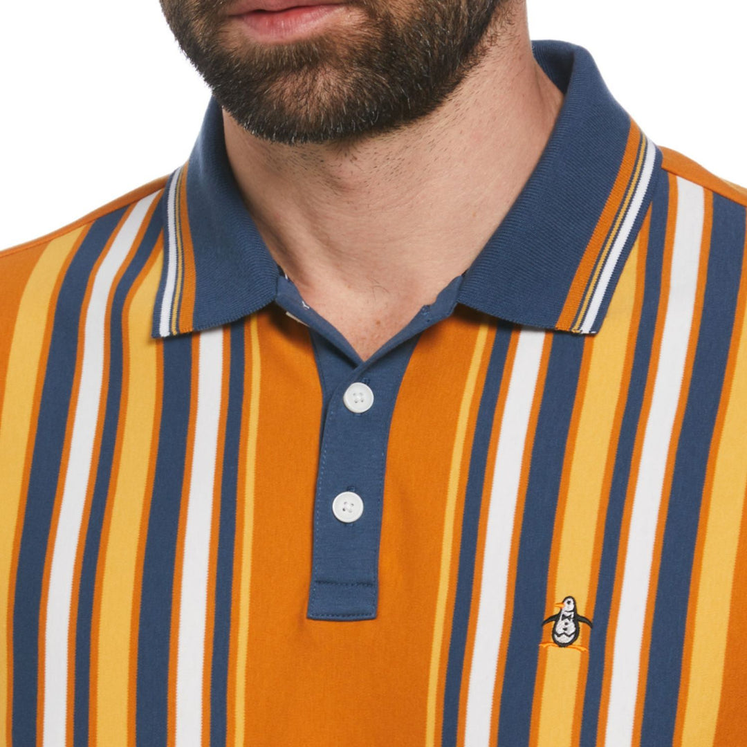 Polo Interlock bowling stripe naranja