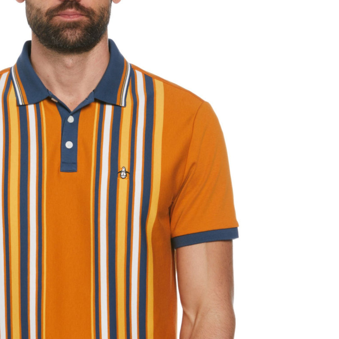 Polo Interlock bowling stripe naranja