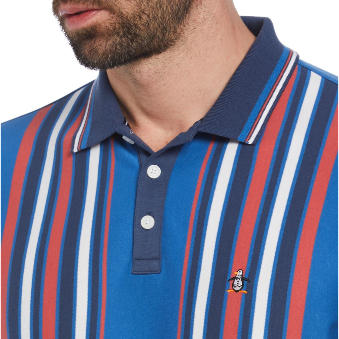 Polo Interlock bowling stripe azul