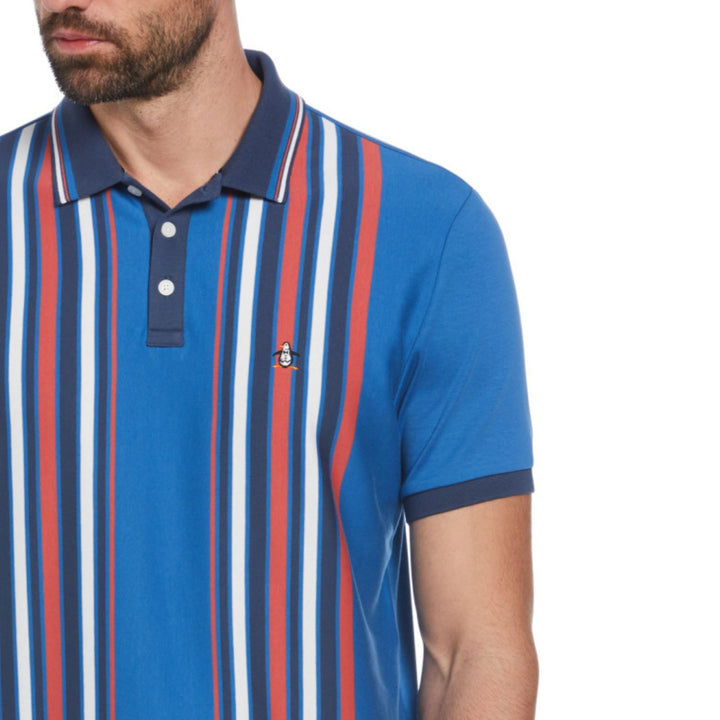 Polo Interlock bowling stripe azul