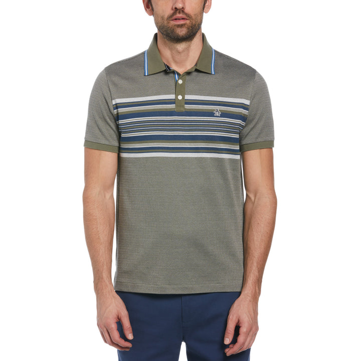 Polo jacquard eng stripe verde