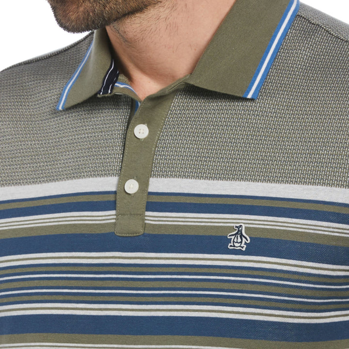 Polo jacquard eng stripe verde