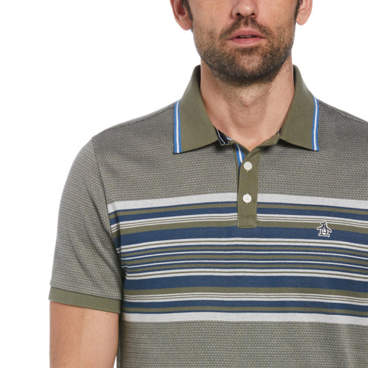 Polo jacquard eng stripe verde