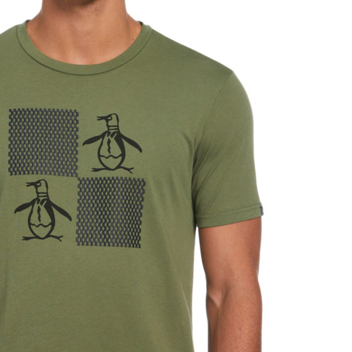 Camiseta Gráfico flocado checkboard Pete verde