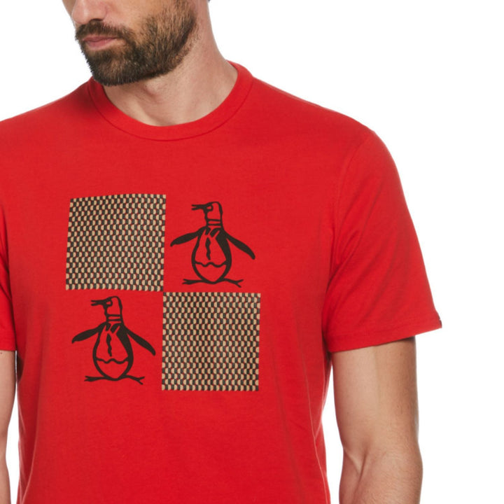 Camiseta Gráfico flocado checkboard Pete roja