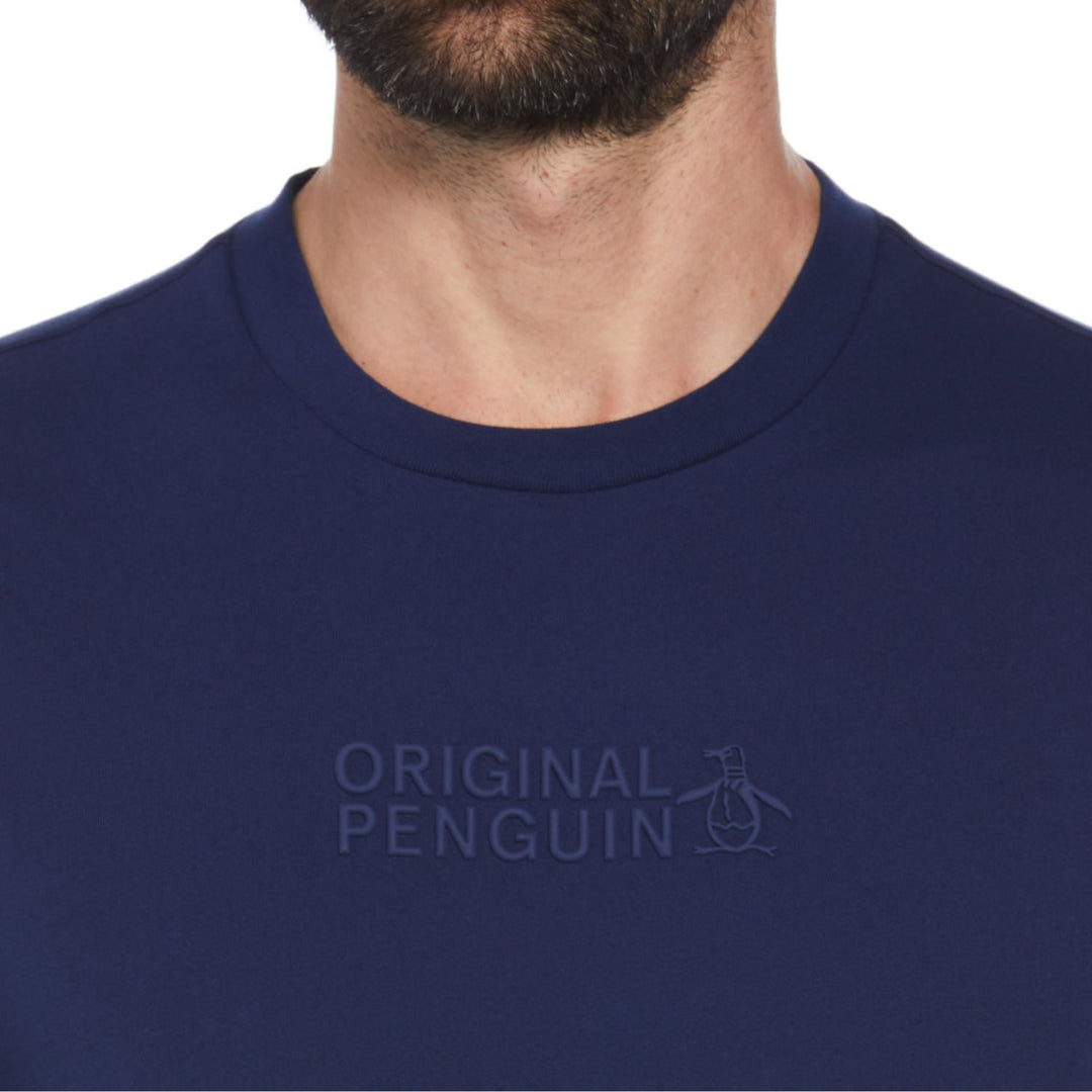 Camiseta Logotipo de confeti gráfico azul marino