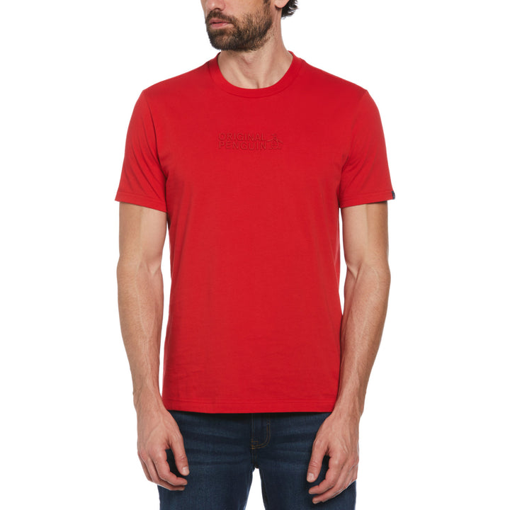 Camiseta Logotipo de confeti gráfico rojo