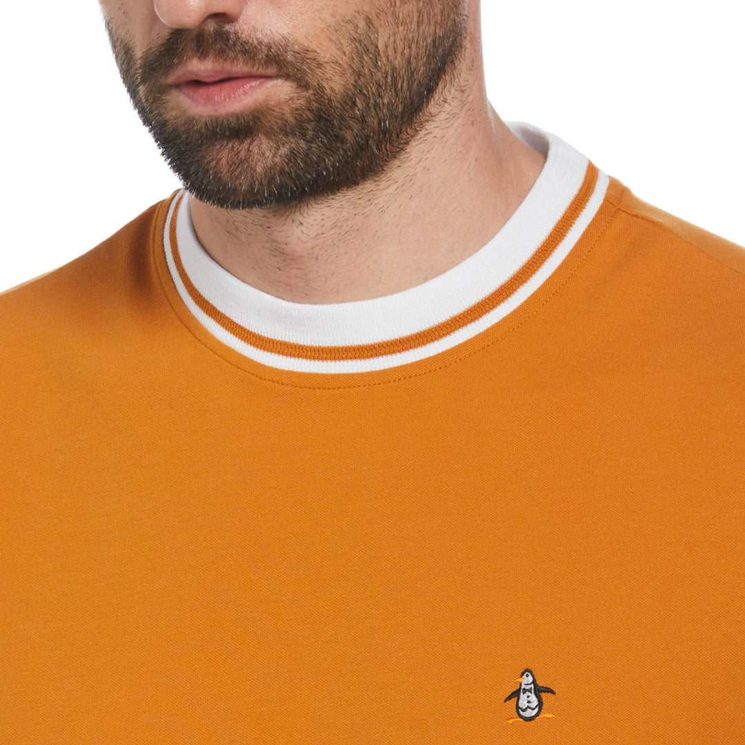 Camiseta piqué orgánico puntero acanalado naranja