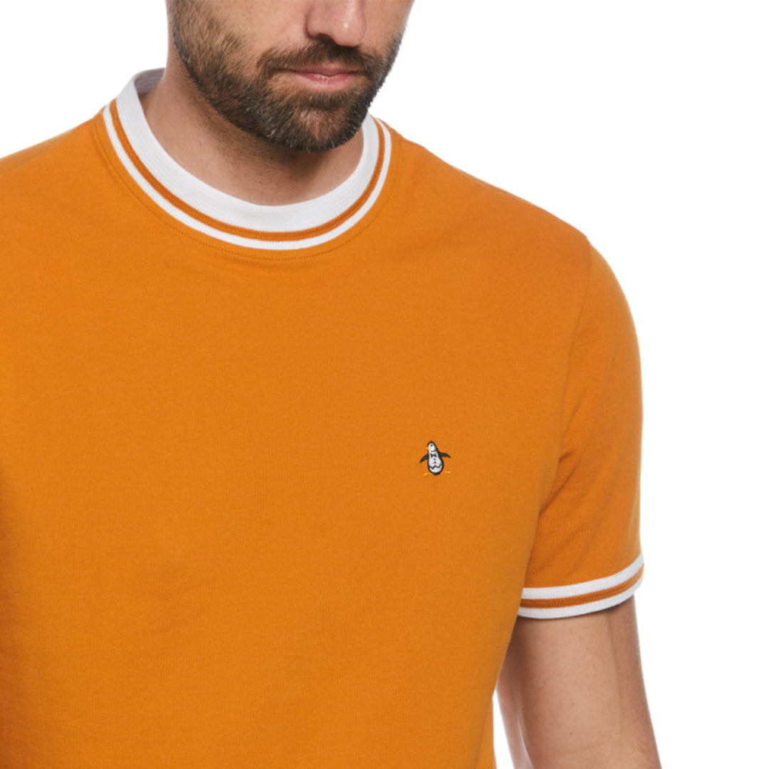 Camiseta piqué orgánico puntero acanalado naranja