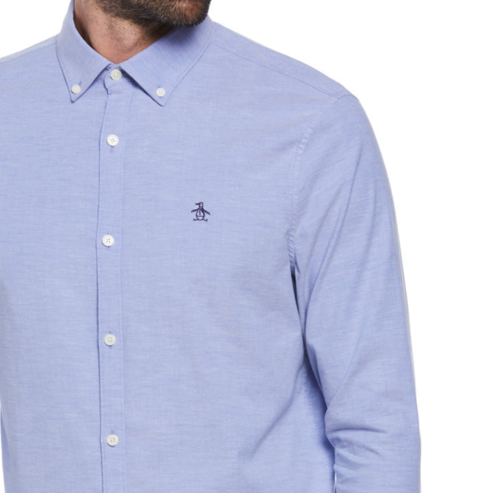 Camisa manga larga Oxford Stretch azul