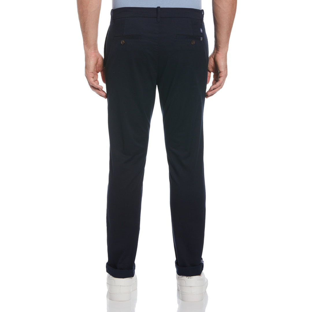 Pantalón chino stretch con algodón reciclado azul marino